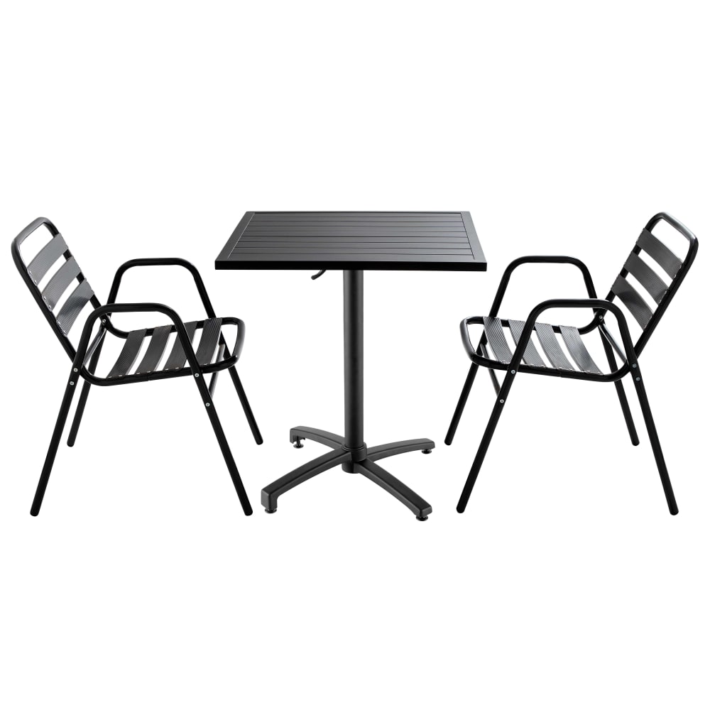 Table de jardin bistrot 2 places en aluminium anthracite