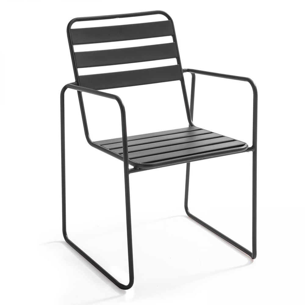 Fauteuil de jardin en acier anthracite