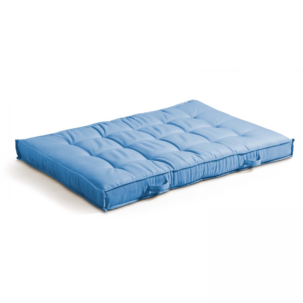 Coussin matelassé pour palette bleu 120x80