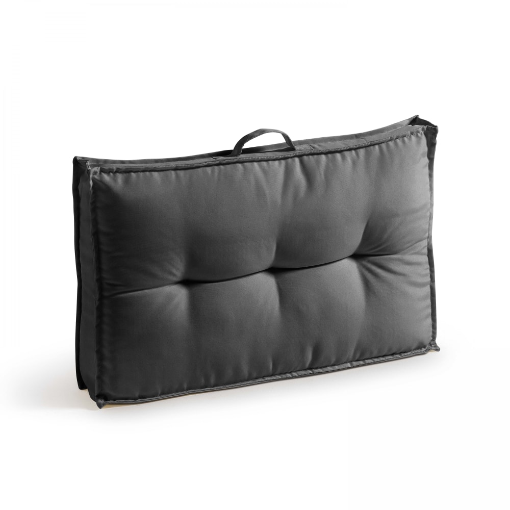 Coussin d'extérieur matelassé gris 60x40