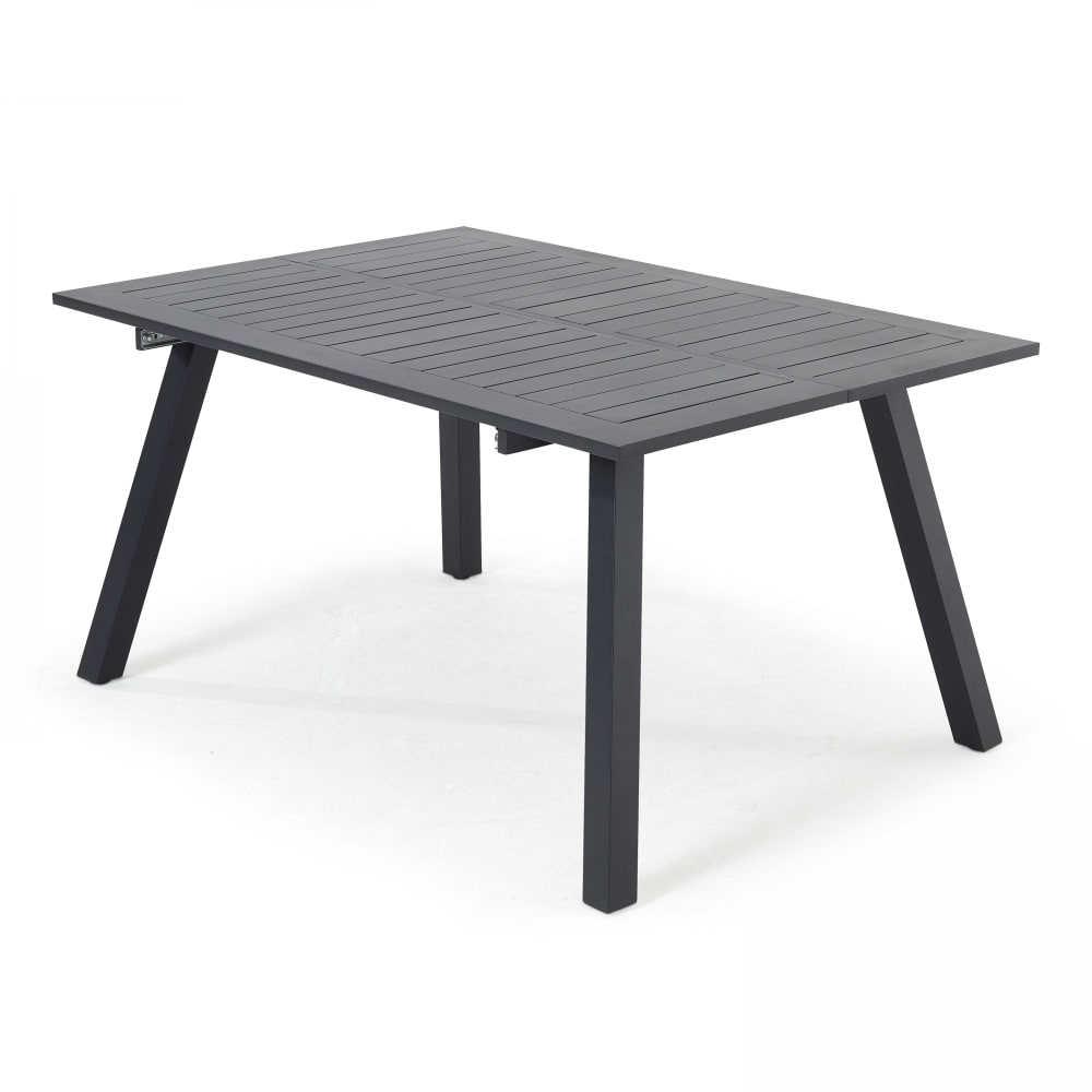 Table de jardin carrée extensible en aluminium noir