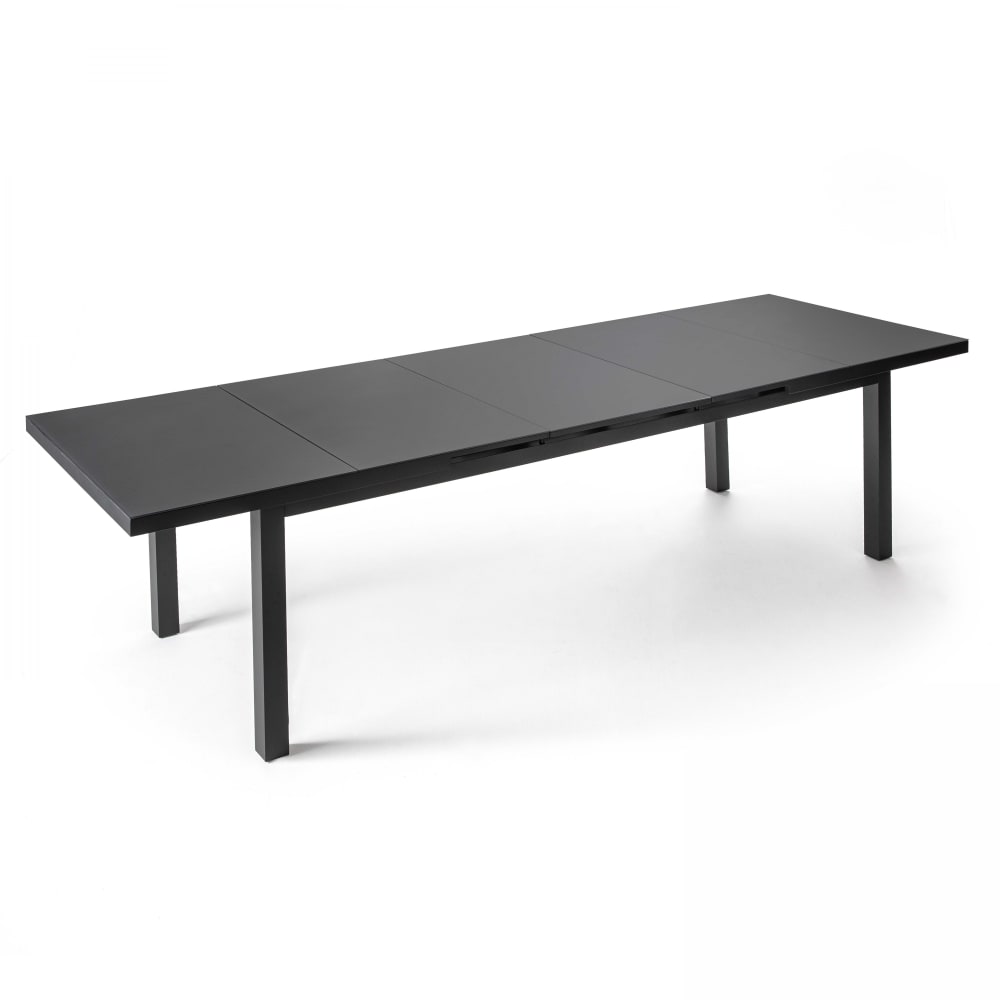 Table de jardin extensible en aluminium gris 10 places