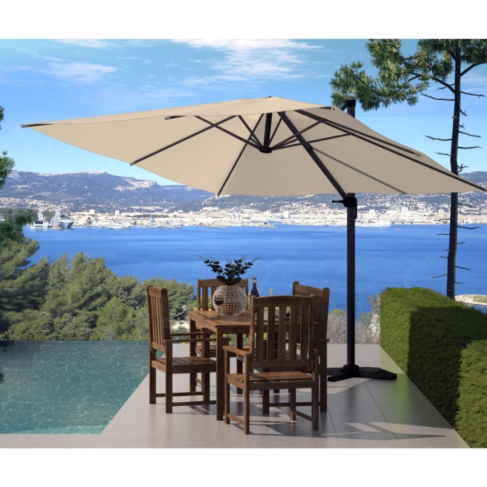 PALATINO - Parasol déporté et rotatif 3x3m écru