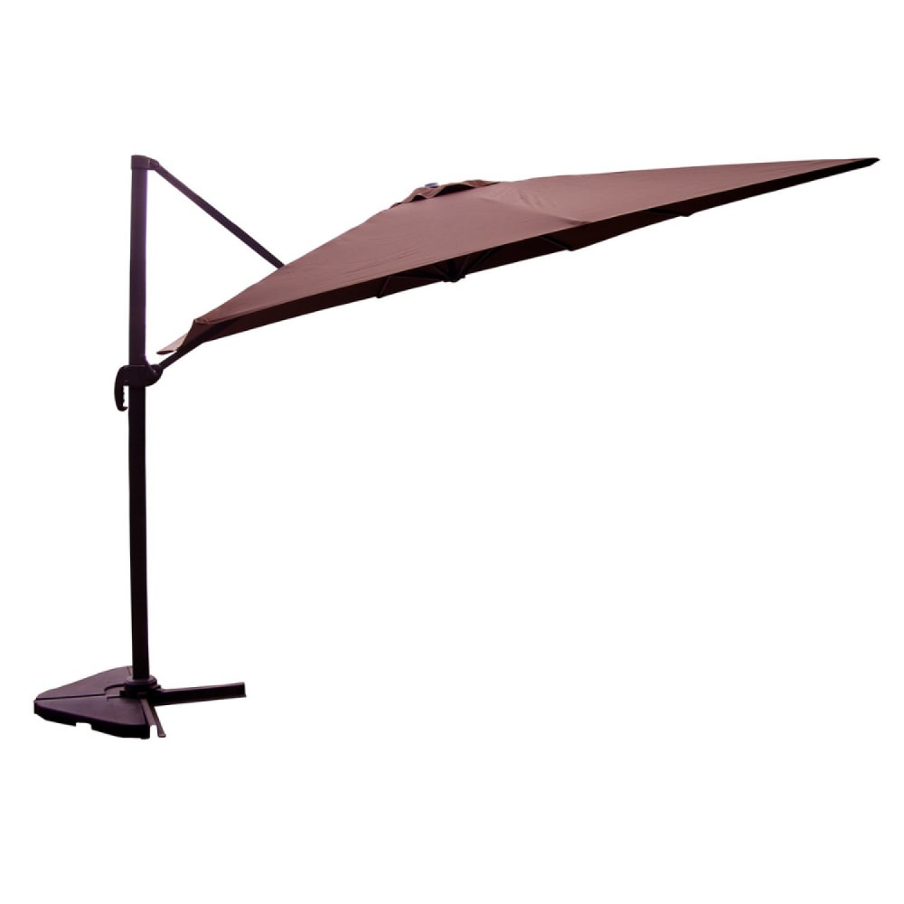PALATINO - Parasol déporté et rotatif 3x3m chocolat