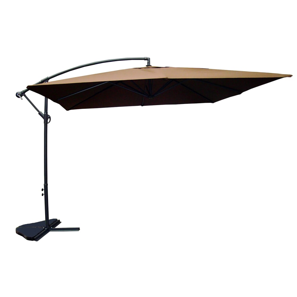 Ombrellone marrone con braccio laterale quadrato 3 x 3 m -