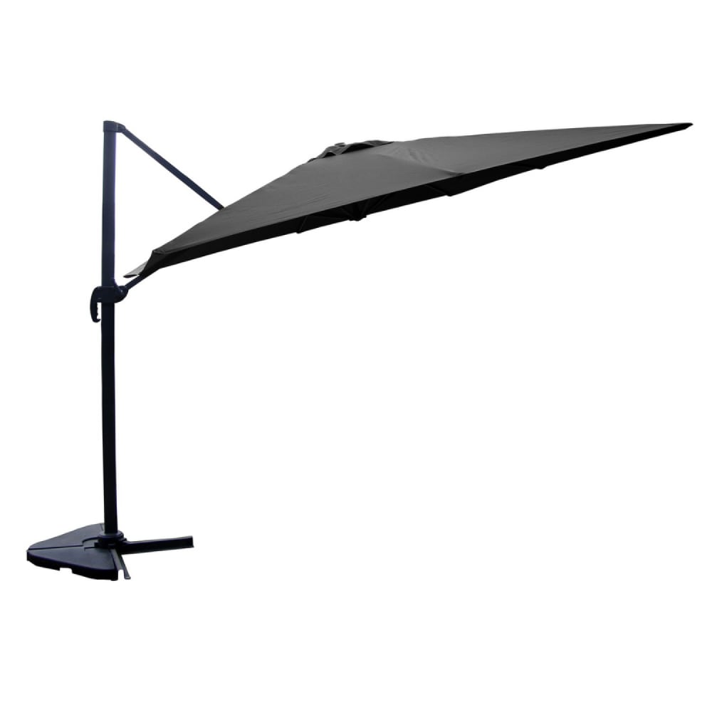 PALATINO - Parasol déporté et rotatif 3x3m gris