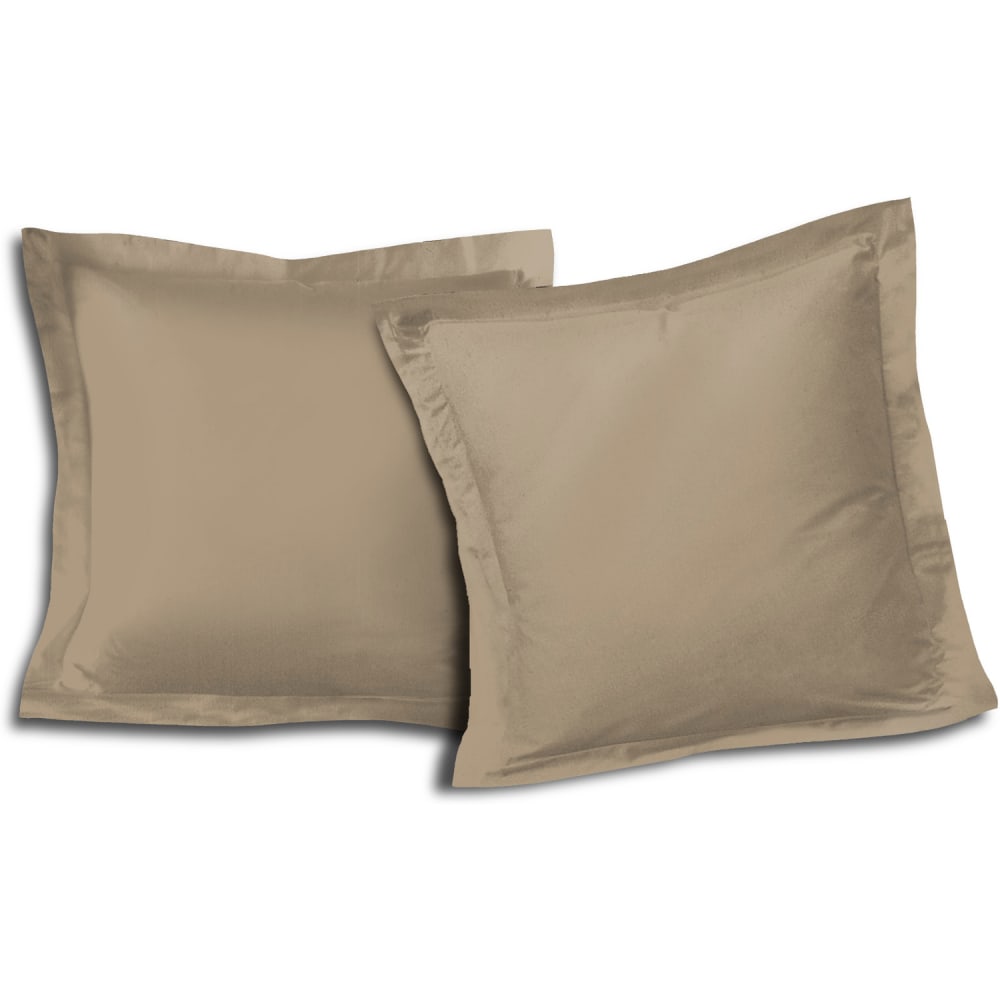 Lot de 2 taies carrées 100% coton - Beige - 63x63 cm