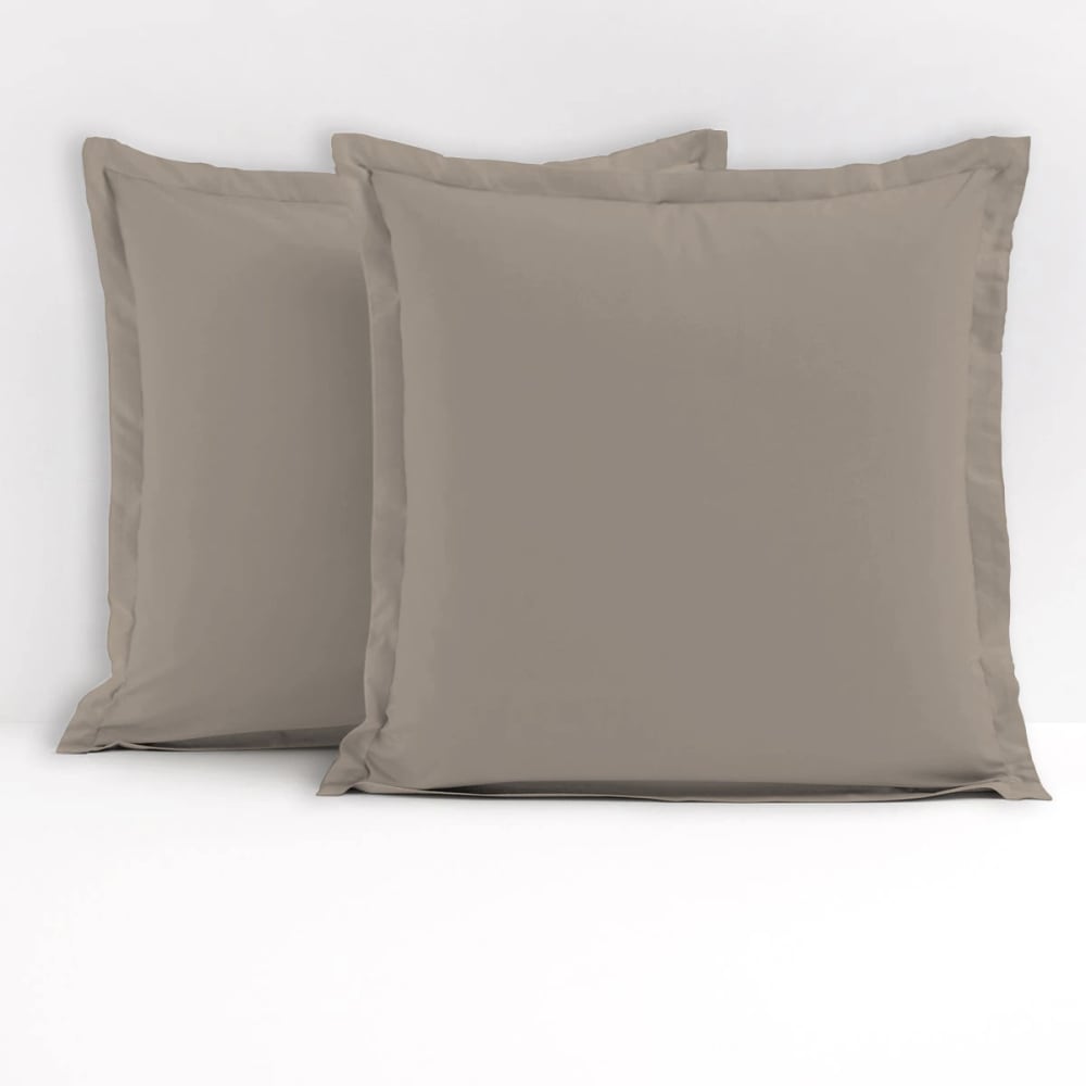 Lot de 2 taies carrées 100% coton - Beige - 63x63 cm — vue 3