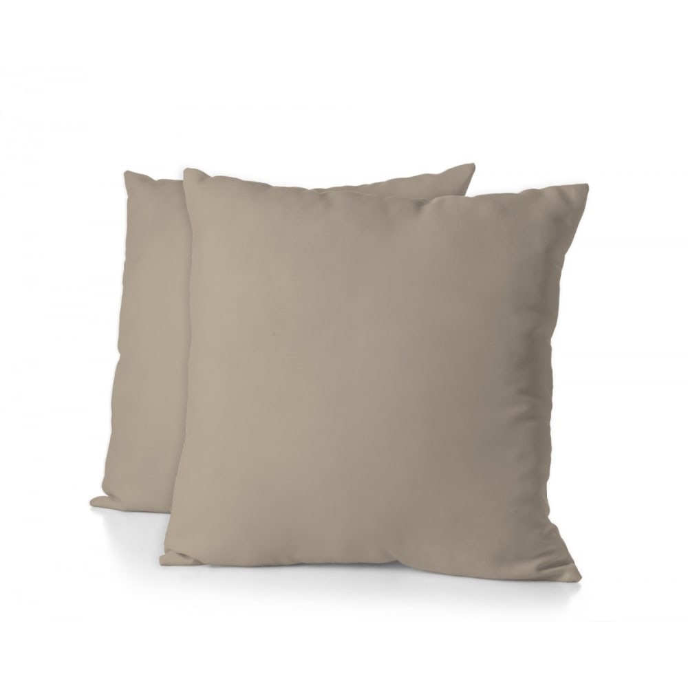Lot de 2 taies carrées 100% coton - Beige - 63x63 cm — vue 4