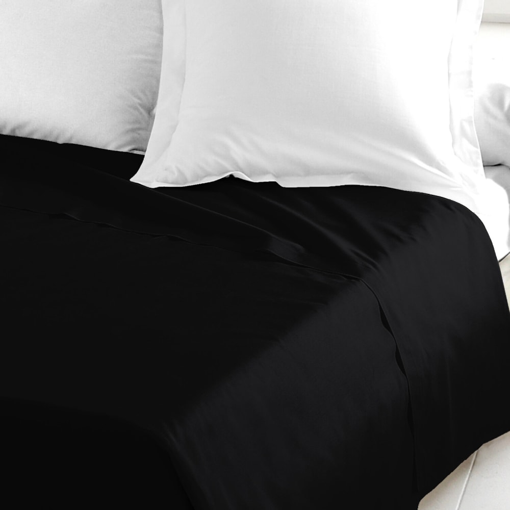 Draps de lit en coton noir 180x290