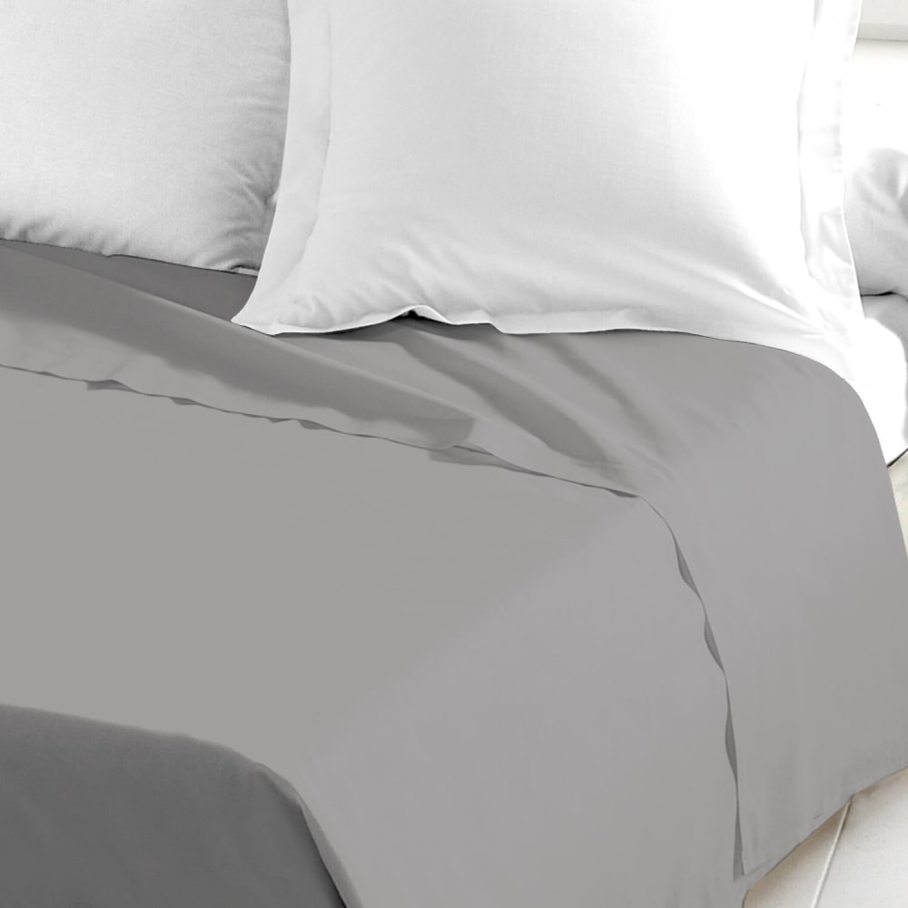 Draps de lit en coton gris 180x290