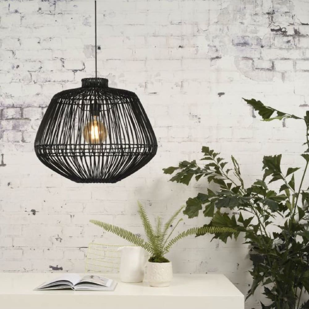 Suspension rotin noir D60cm