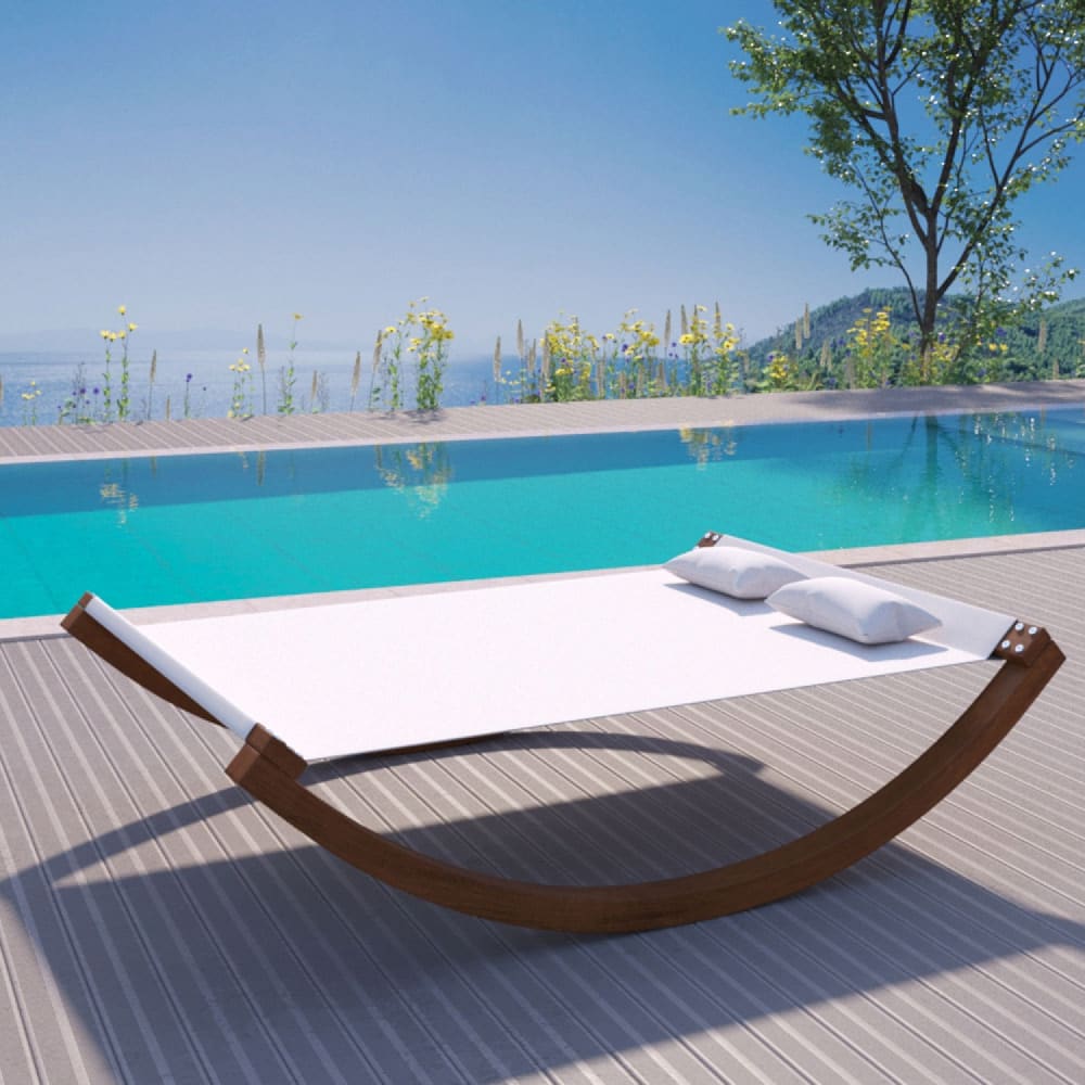 Hamac à bascule 2 personnes en bois beige