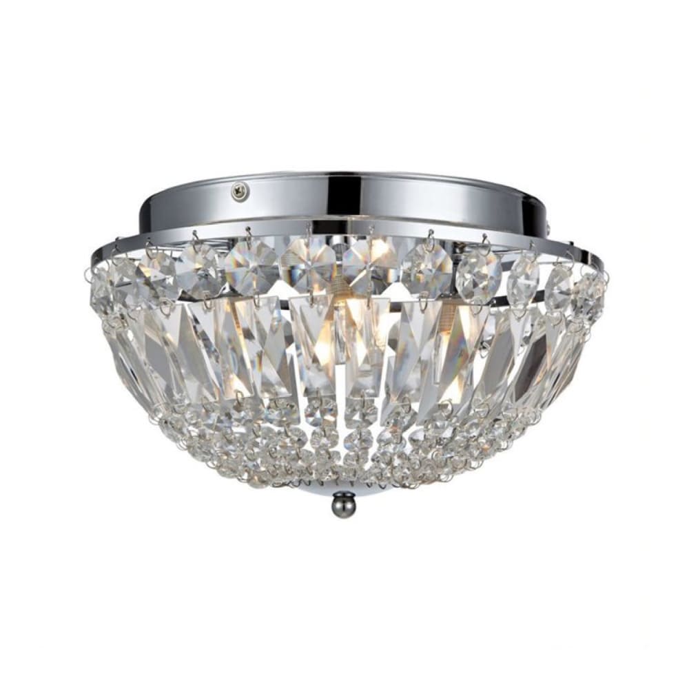 Plafonnier salle de bain 3 lumières métal/cristal D30cm