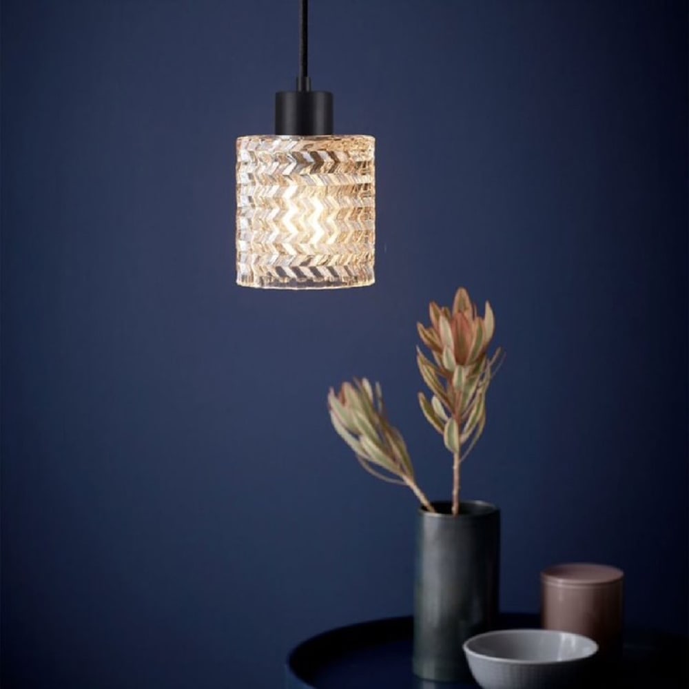 Lámpara de techo en cristal ámbar diám:10,8cm - Maisons du Monde