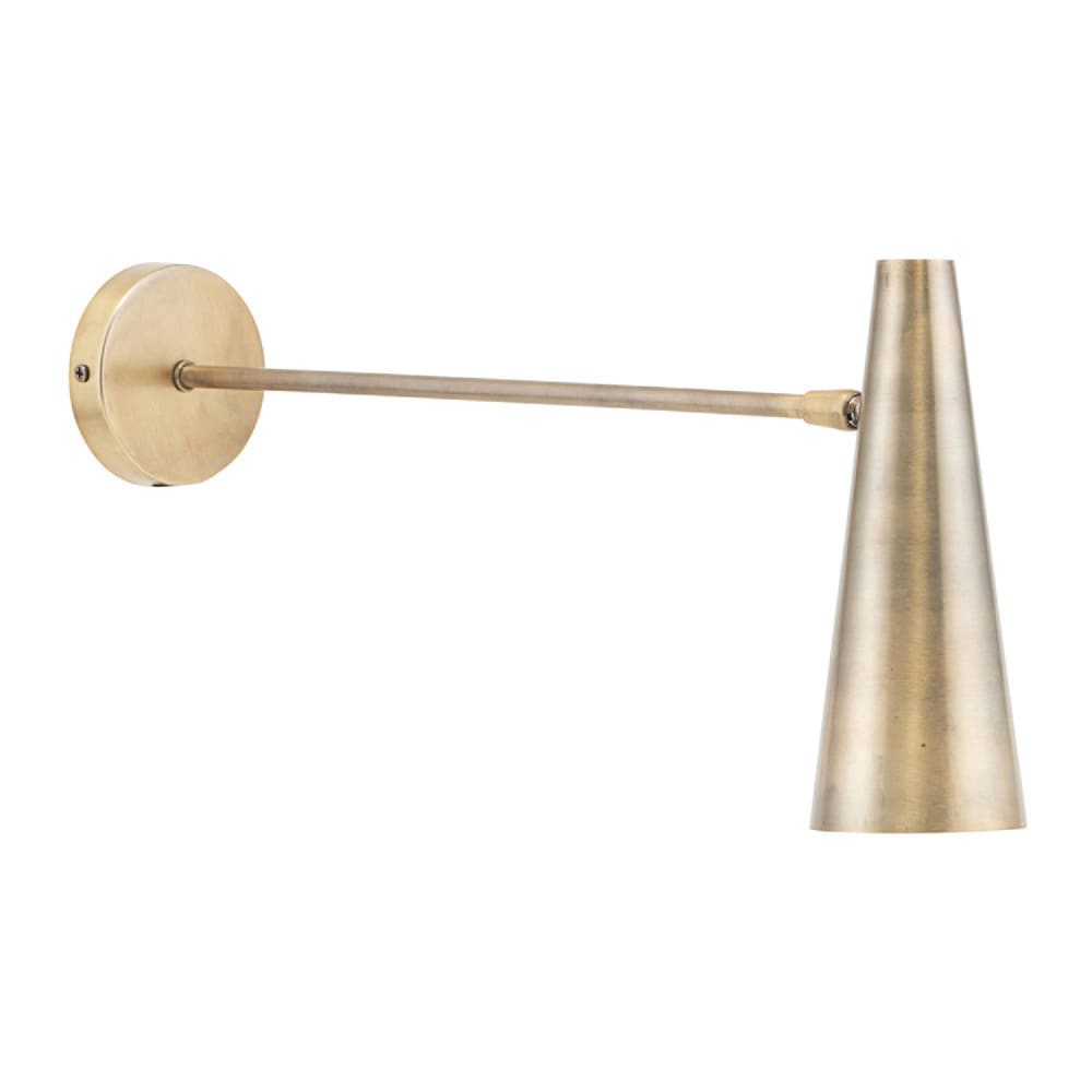 Applique murale avec interrupteur et prise métal or L47cm