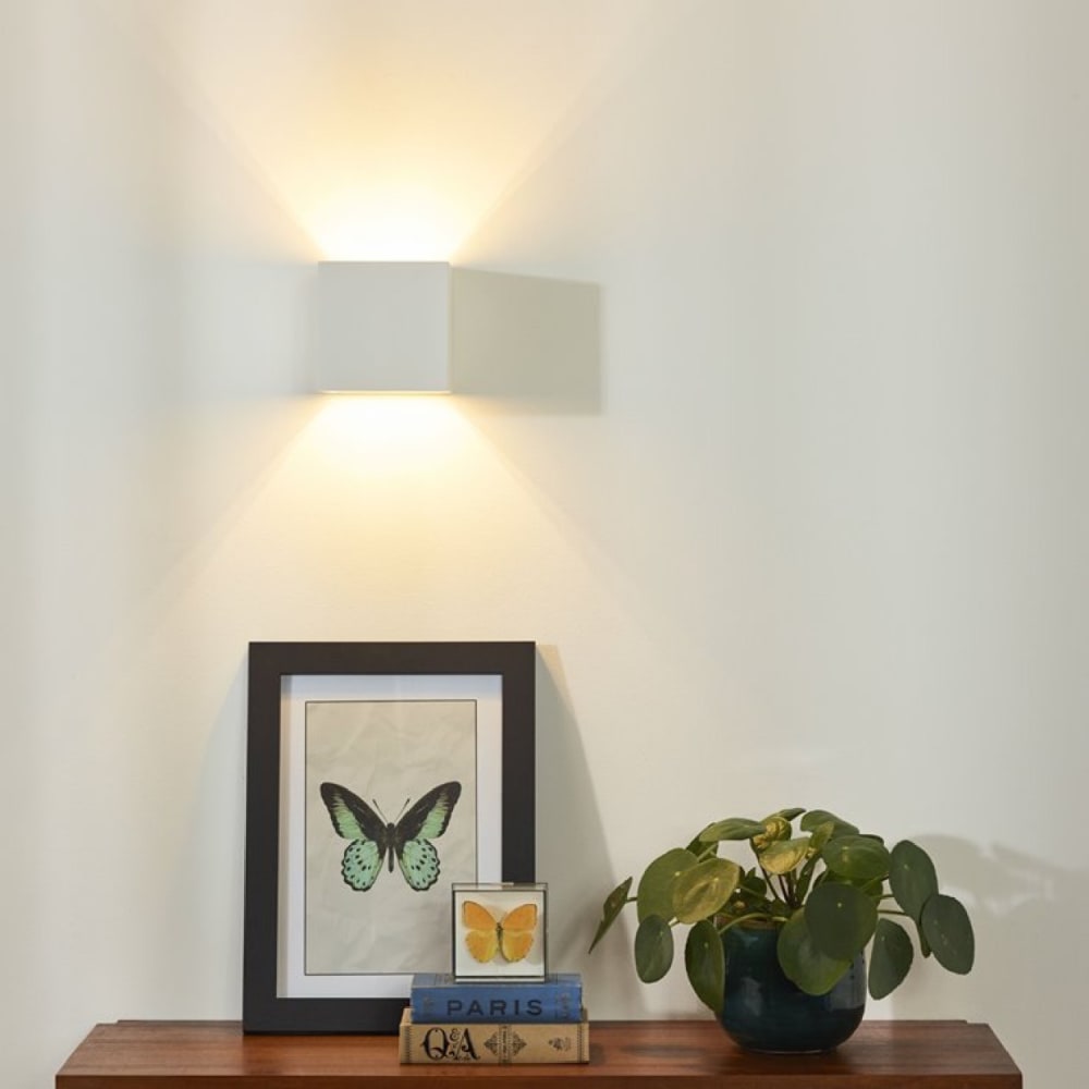 Applique murale cubique plâtre blanc H11.5cm - Maisons du Monde