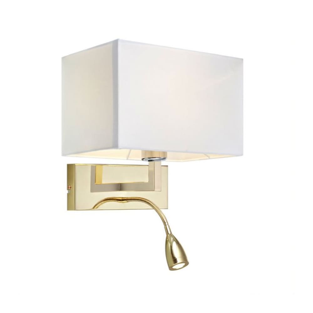 Applique avec liseuse LED flexible métal/tissu H40cm