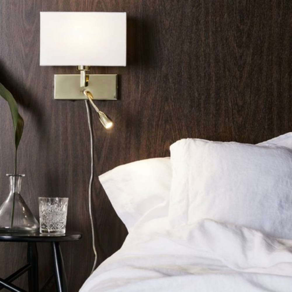 Applique avec liseuse LED flexible métal/tissu H40cm - Maisons du Monde