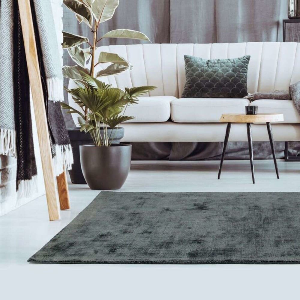 Tapis en viscose effet soyeux gris foncé 120x170 — vue 3