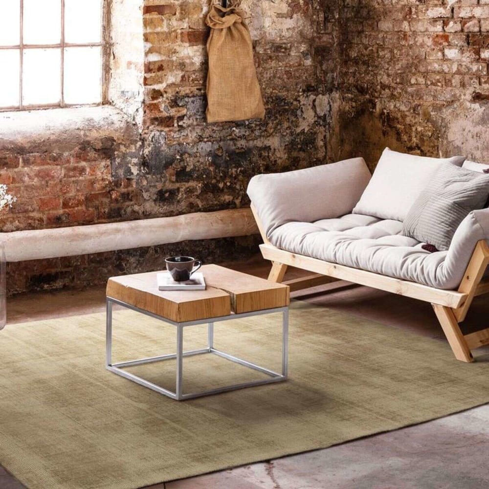 Tapis aspect velours écru naturel 160x230 — vue 3