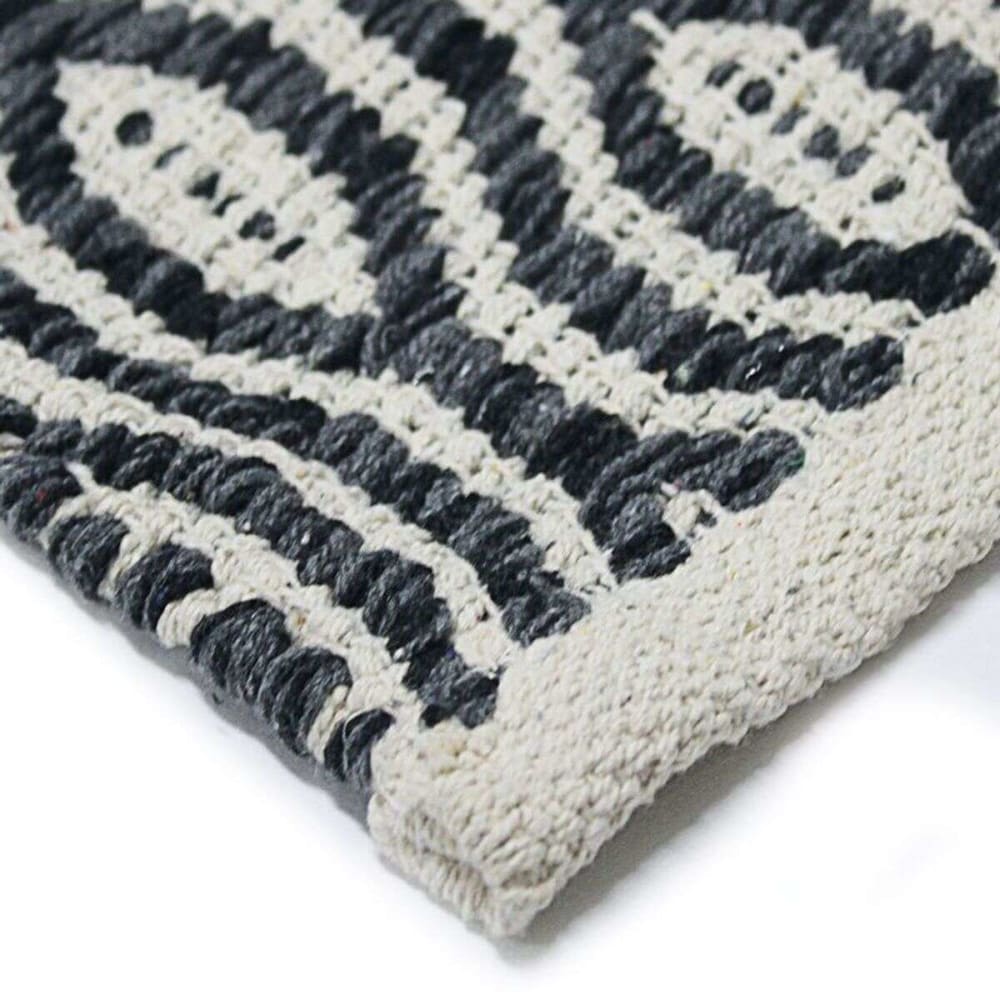 Tapis en coton géométrique écru-noir 120x170 — vue 4