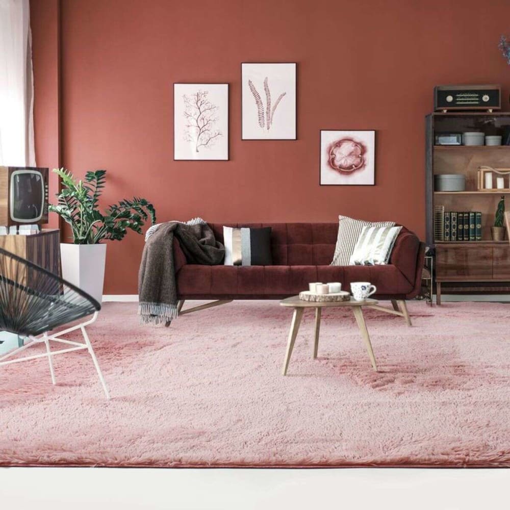 Tapis à base fine et souple extra doux rose 225x340 — vue 3