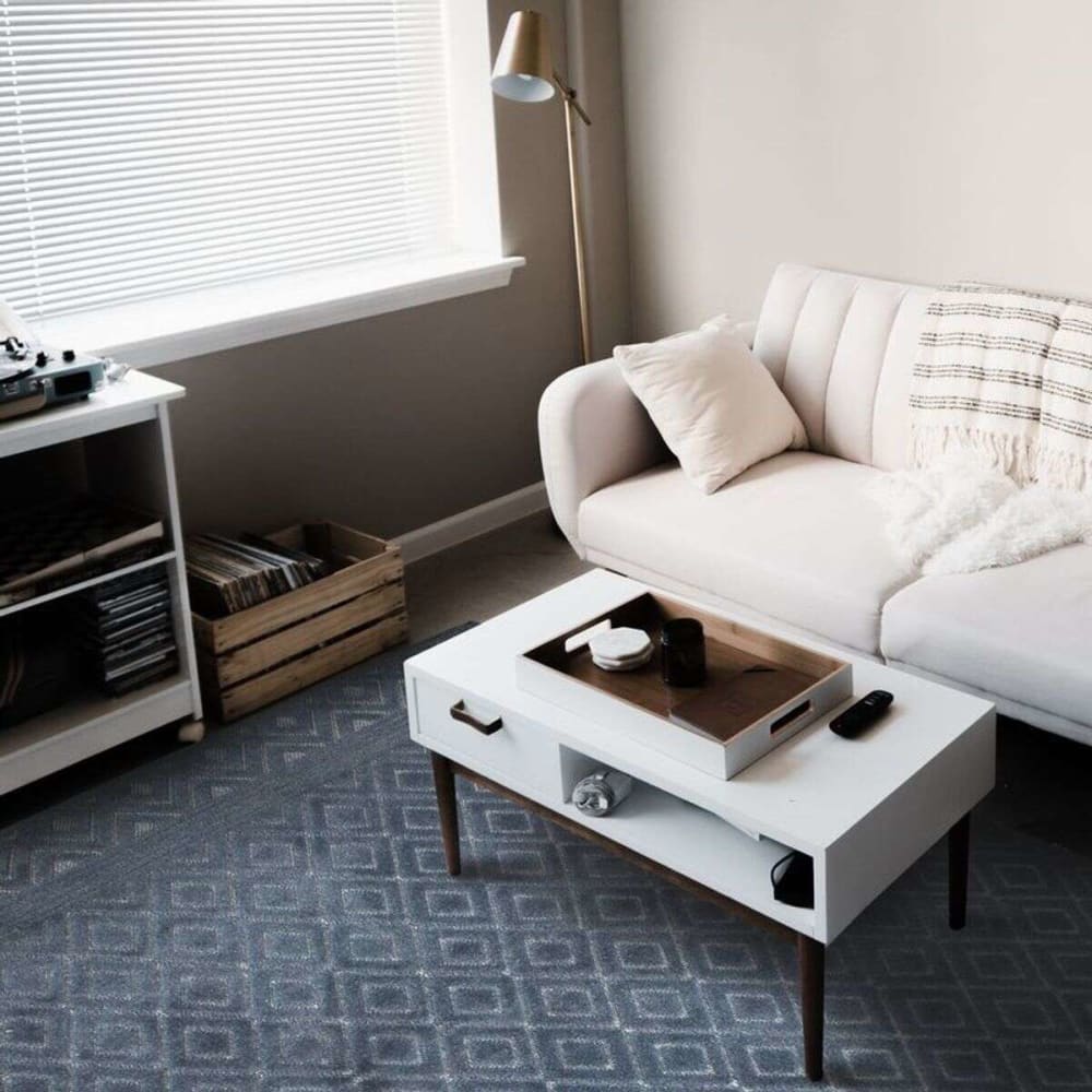 Tapis à motifs losanges bleu 133x180 — vue 3