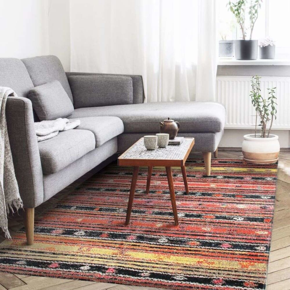 Tapis pour intérieur-extérieur lignes rouge 120x170 — vue 3