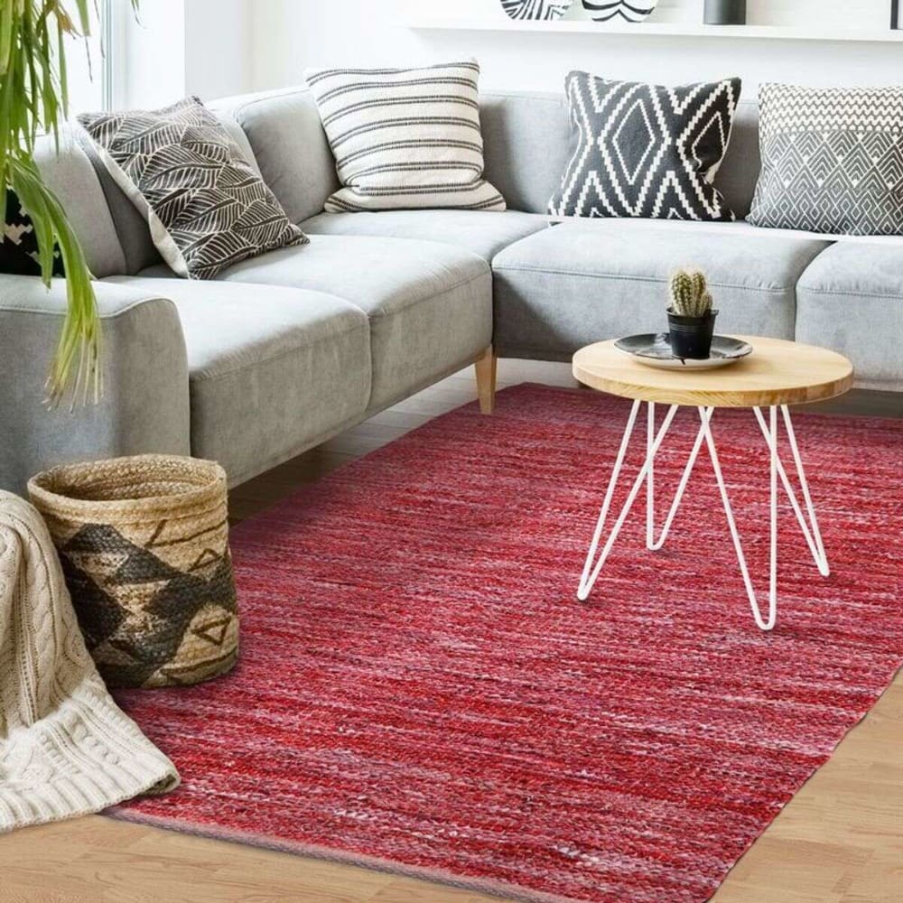 Tapis en cuir tressé burgundy 160x230 — vue 3