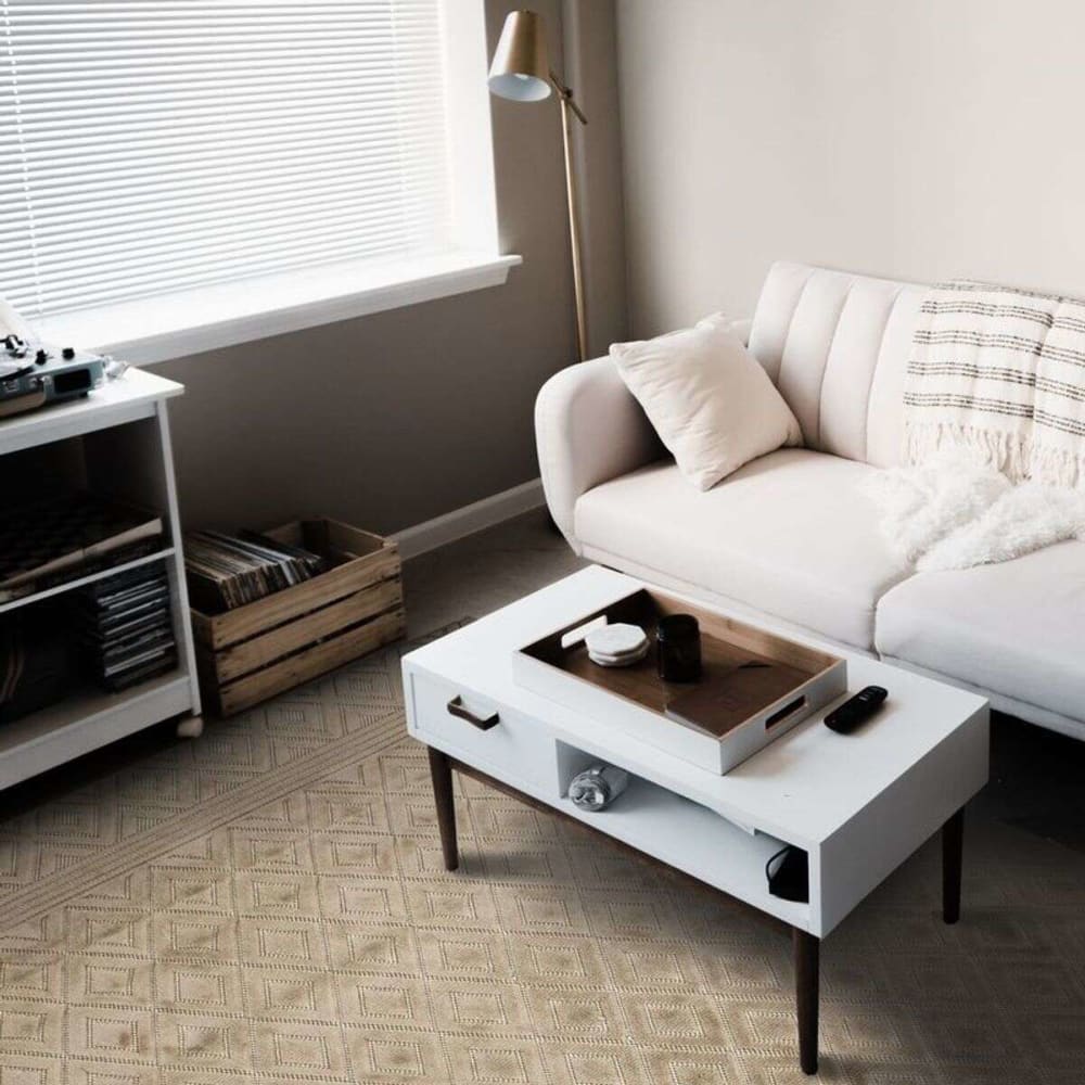 Tapis à motifs losanges beige 133x180 — vue 3
