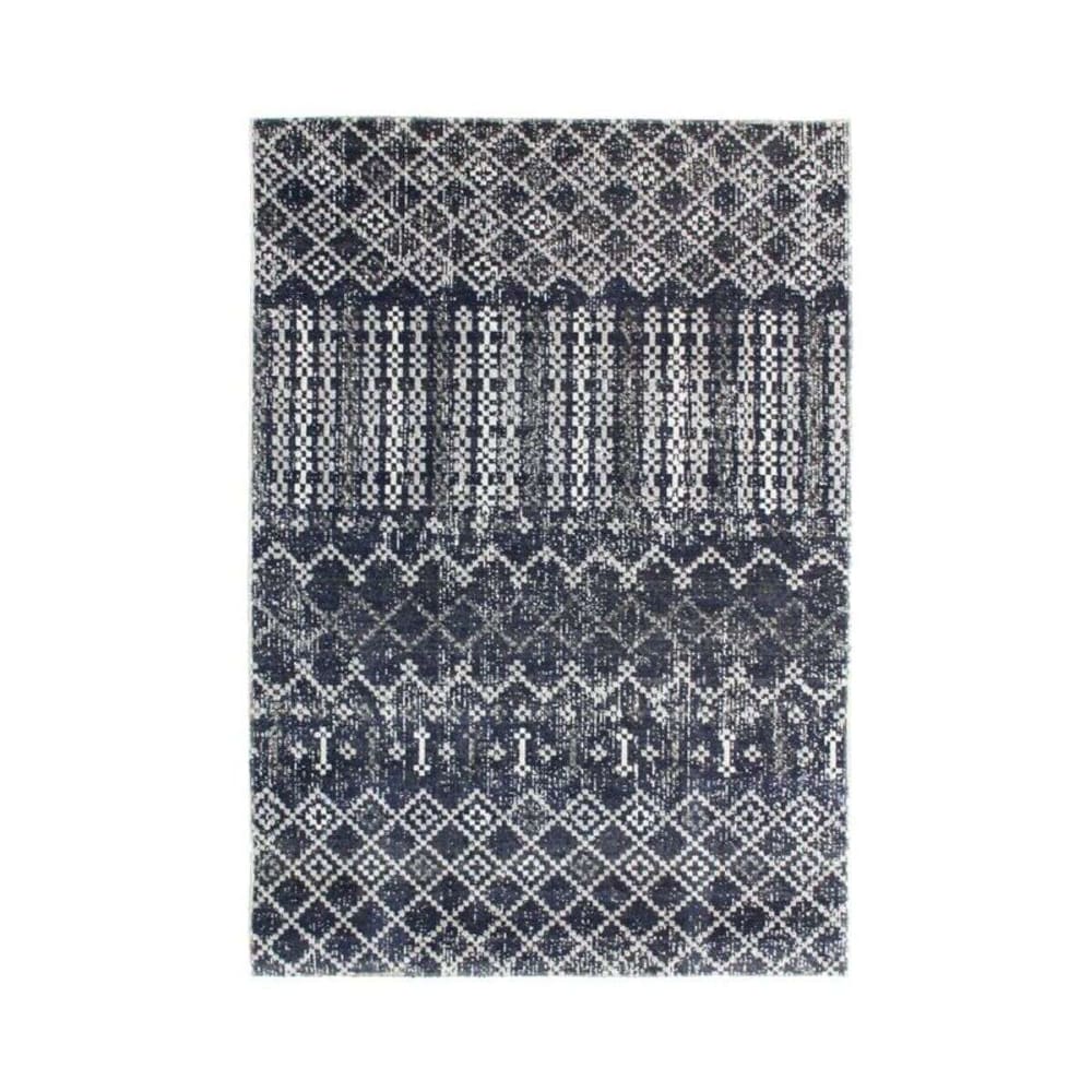 Tapis pour intérieur-extérieur motif géo bleu 120x170