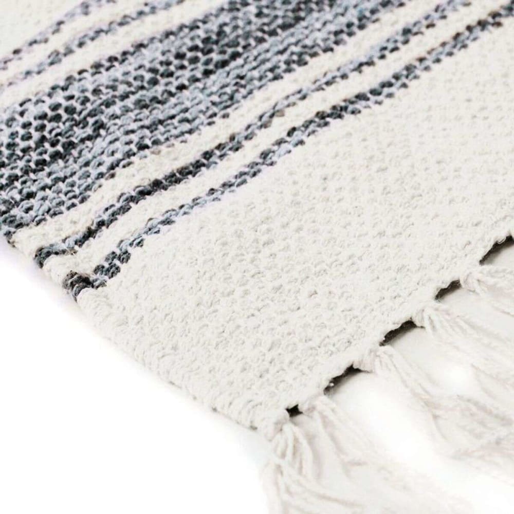 Tapis en coton lignes gris-blanc 160x230 — vue 4