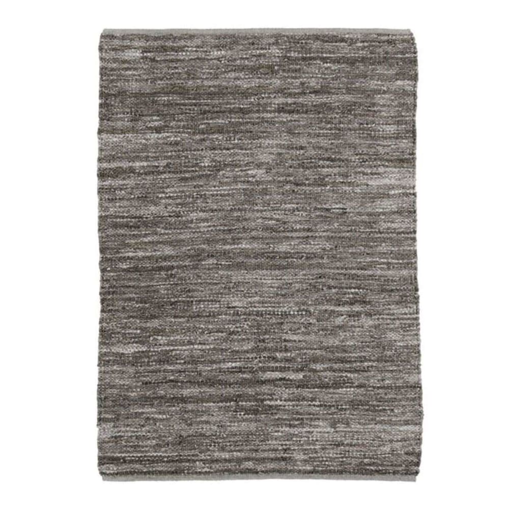Tappeto in pelle intrecciata tortora 160x230 - The Deco Factory