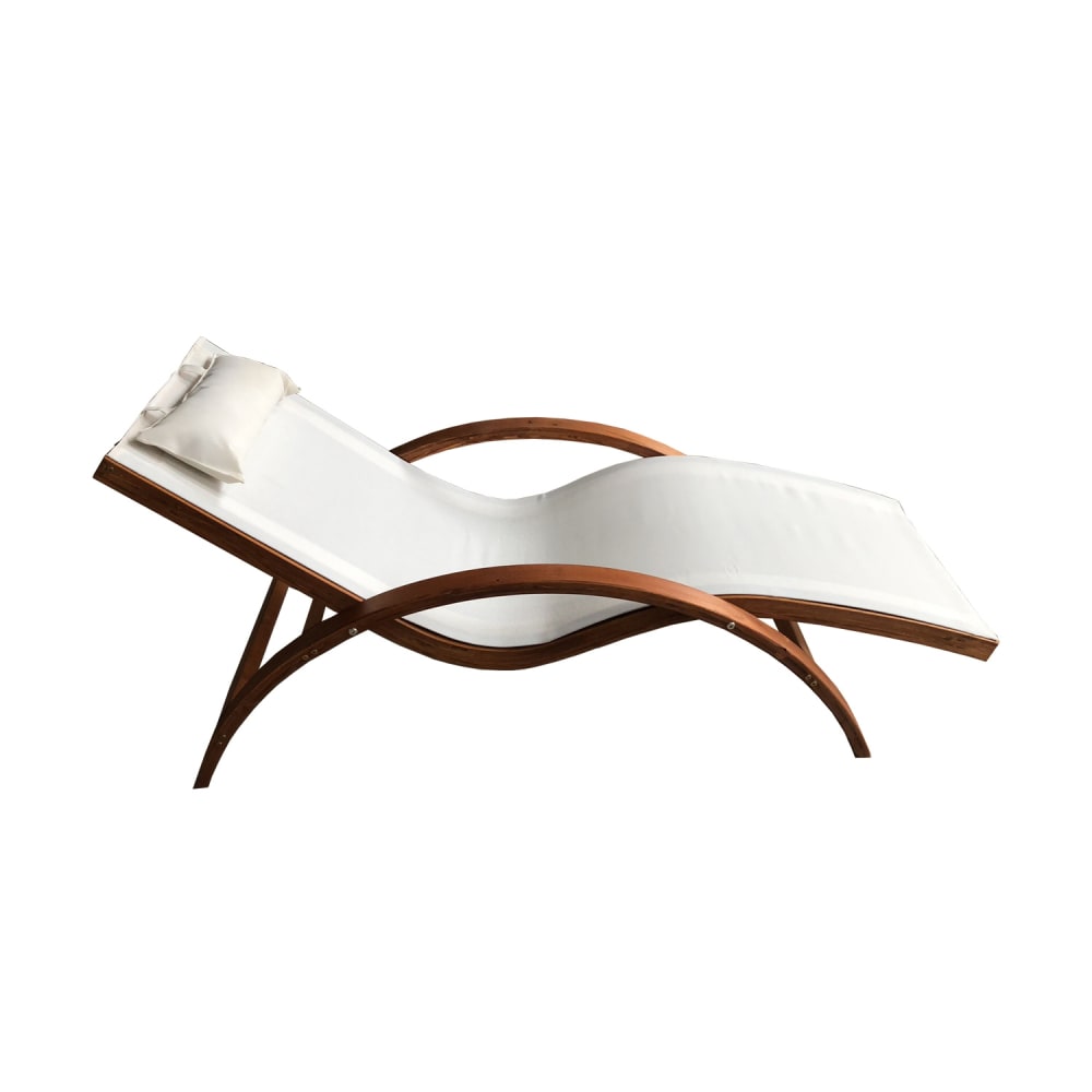 Transat en bois beige