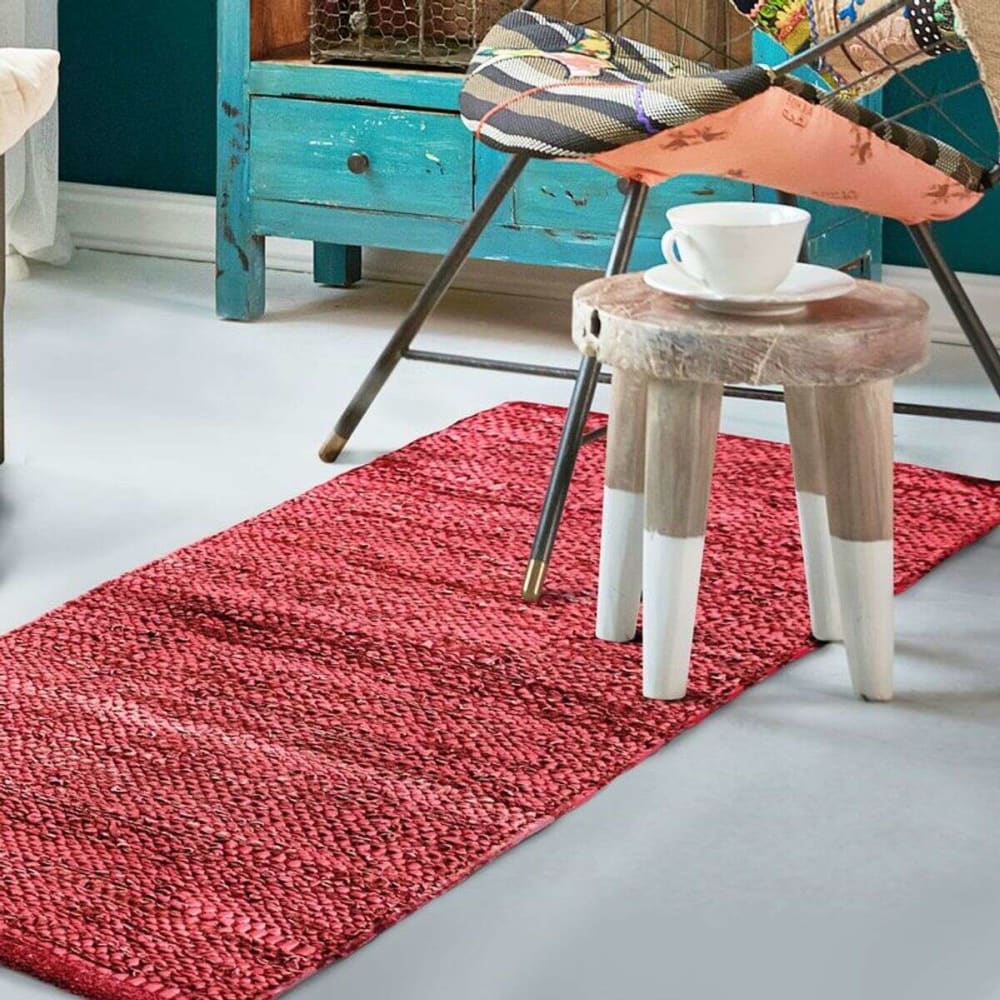 Tapis en cuir tressé burgundy 60x120 — vue 3