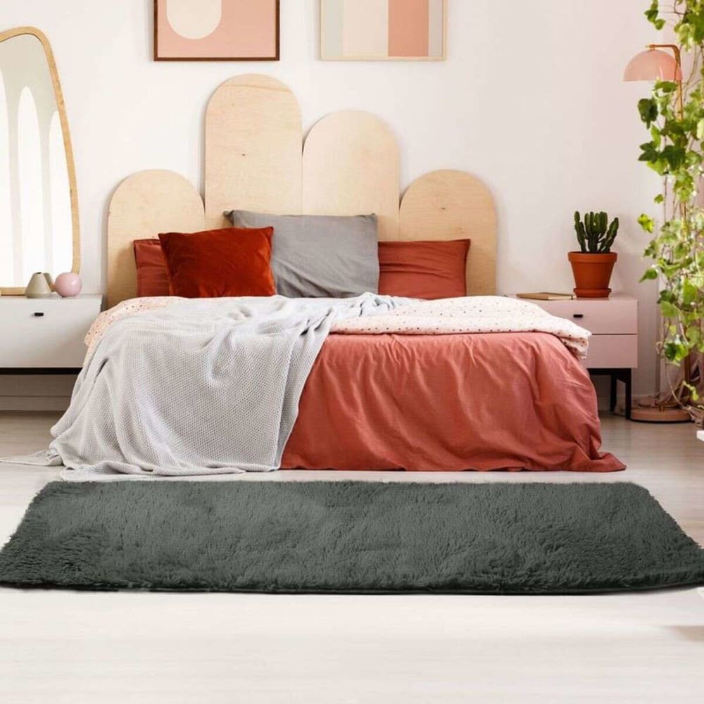 Tapis à base fine et souple extra doux gris foncé 80x180 — vue 3