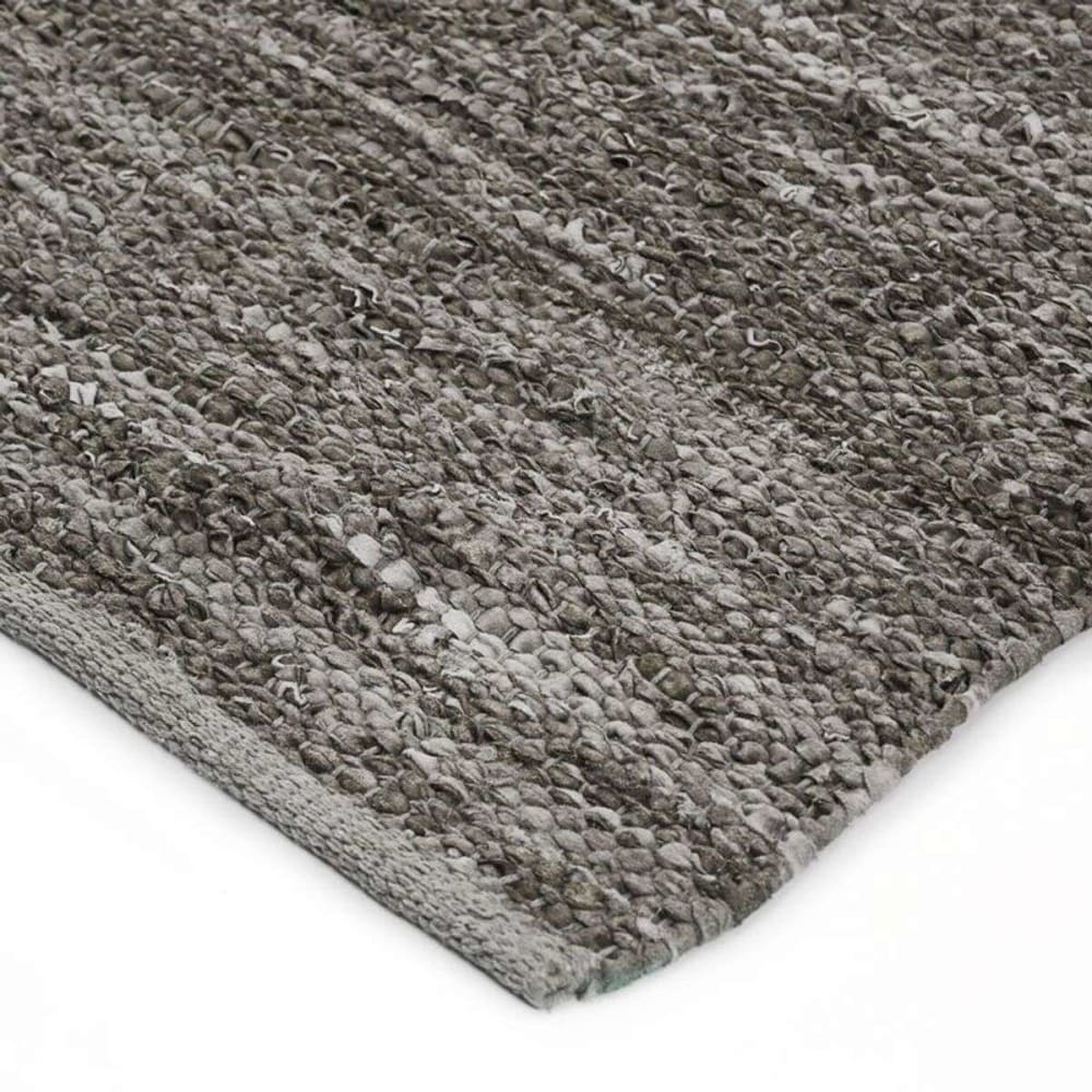 Tapis en cuir tressé gris taupe 60x120 — vue 4