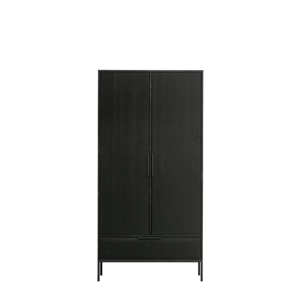 Armoire 2 portes en bois noir