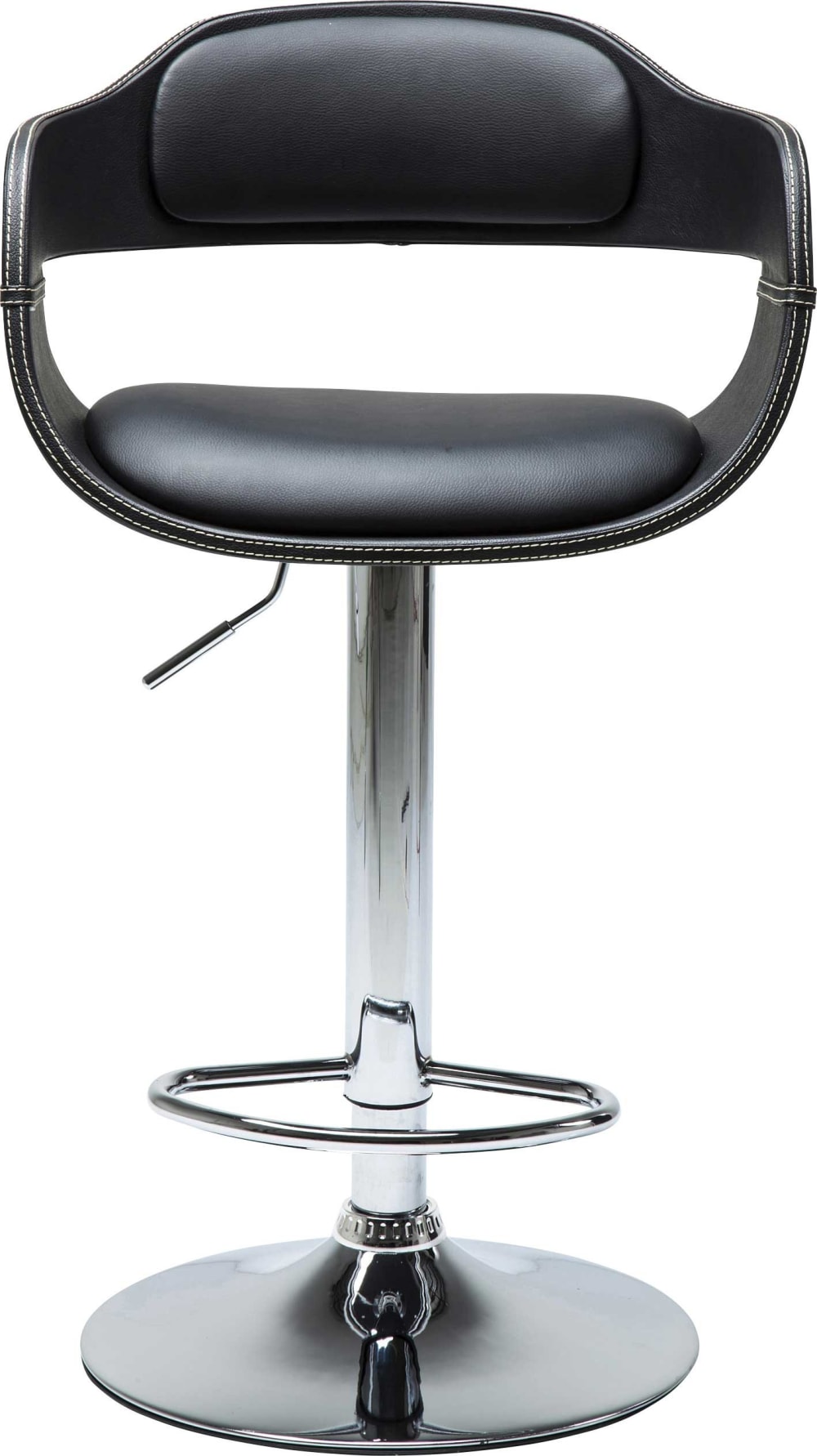 Tabouret de bar réglable noir et acier chromé