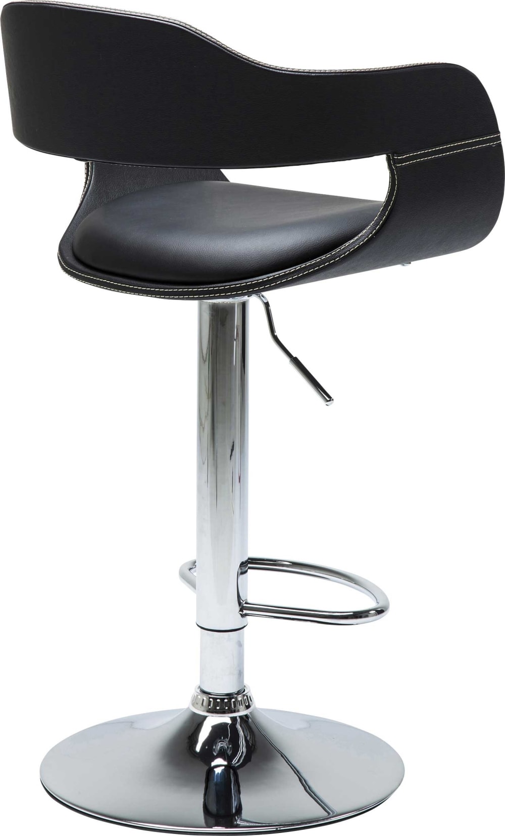 Tabouret de bar réglable noir et acier chromé