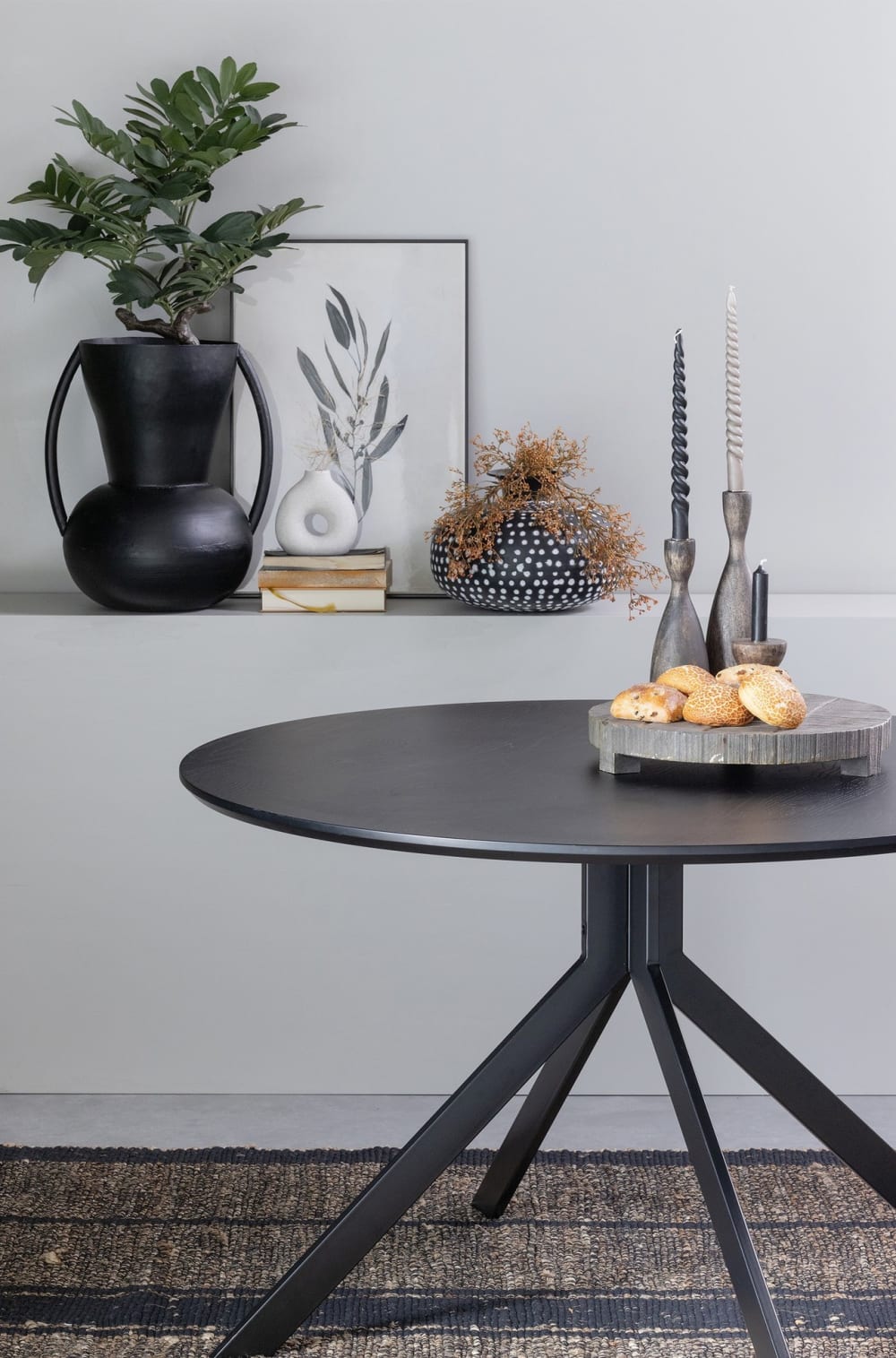 Runder Stahl-Esstisch, schwarz - Maisons Du Monde