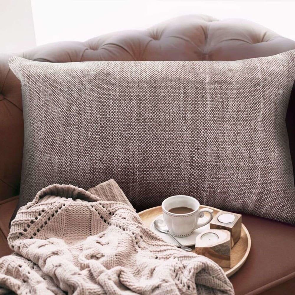 Coussin effet délavé rose nude 60x40