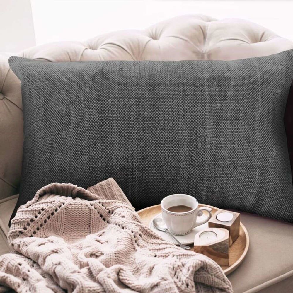 Coussin effet délavé noir 60x40