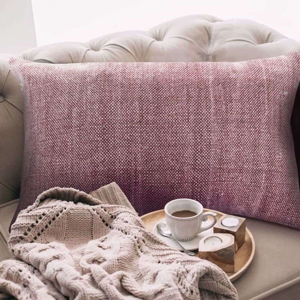 Coussin effet délavé burgundy 60x40