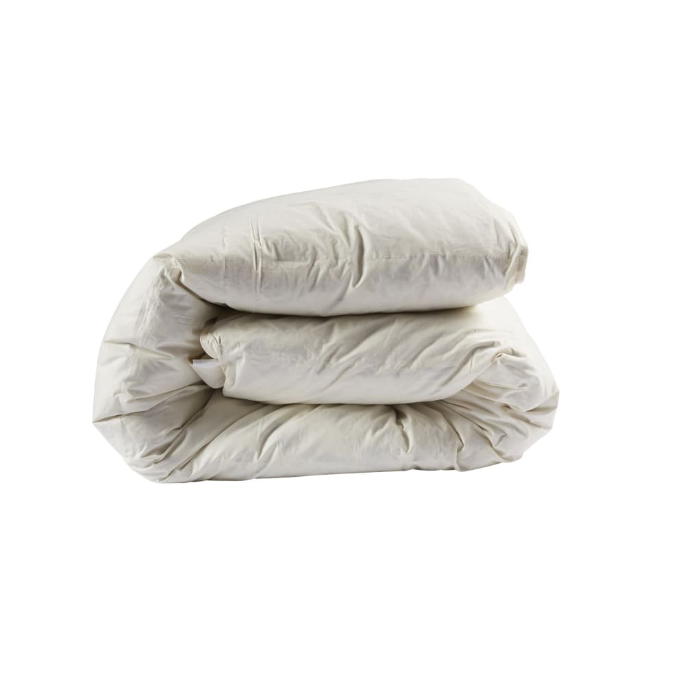 Couette confort duvet de canard enveloppe coton blanc 260x240 cm