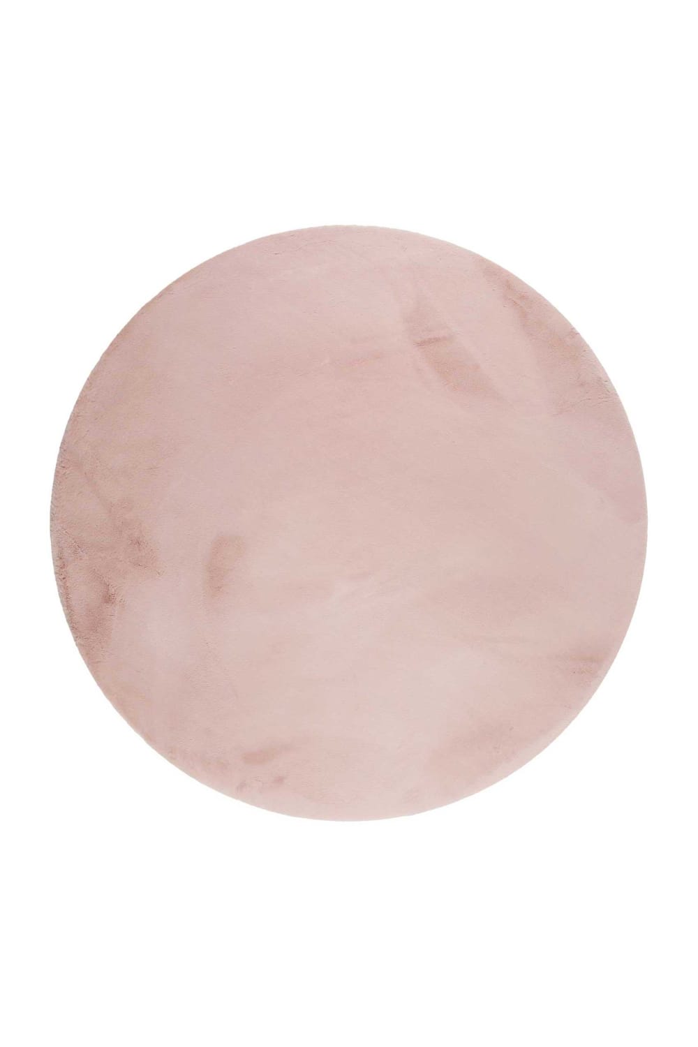 Tapis imitation fourrure lapin doux tufté rose rond D150
