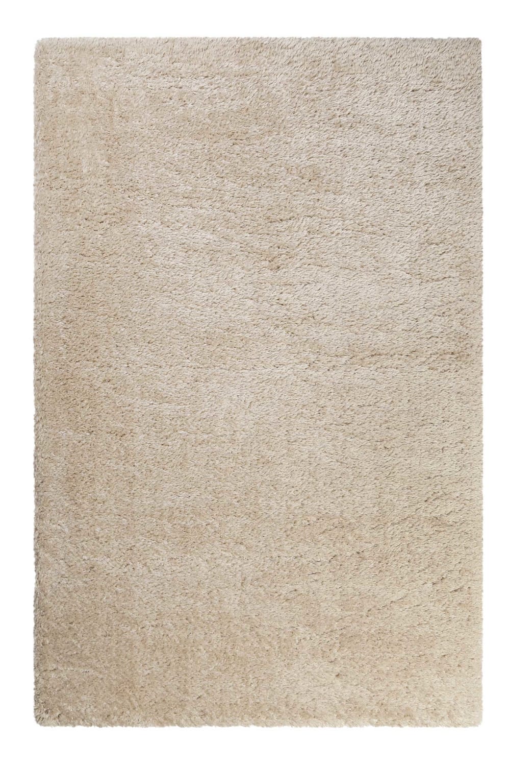 Tapis uni très doux à mèches très hautes et denses beige 225x160