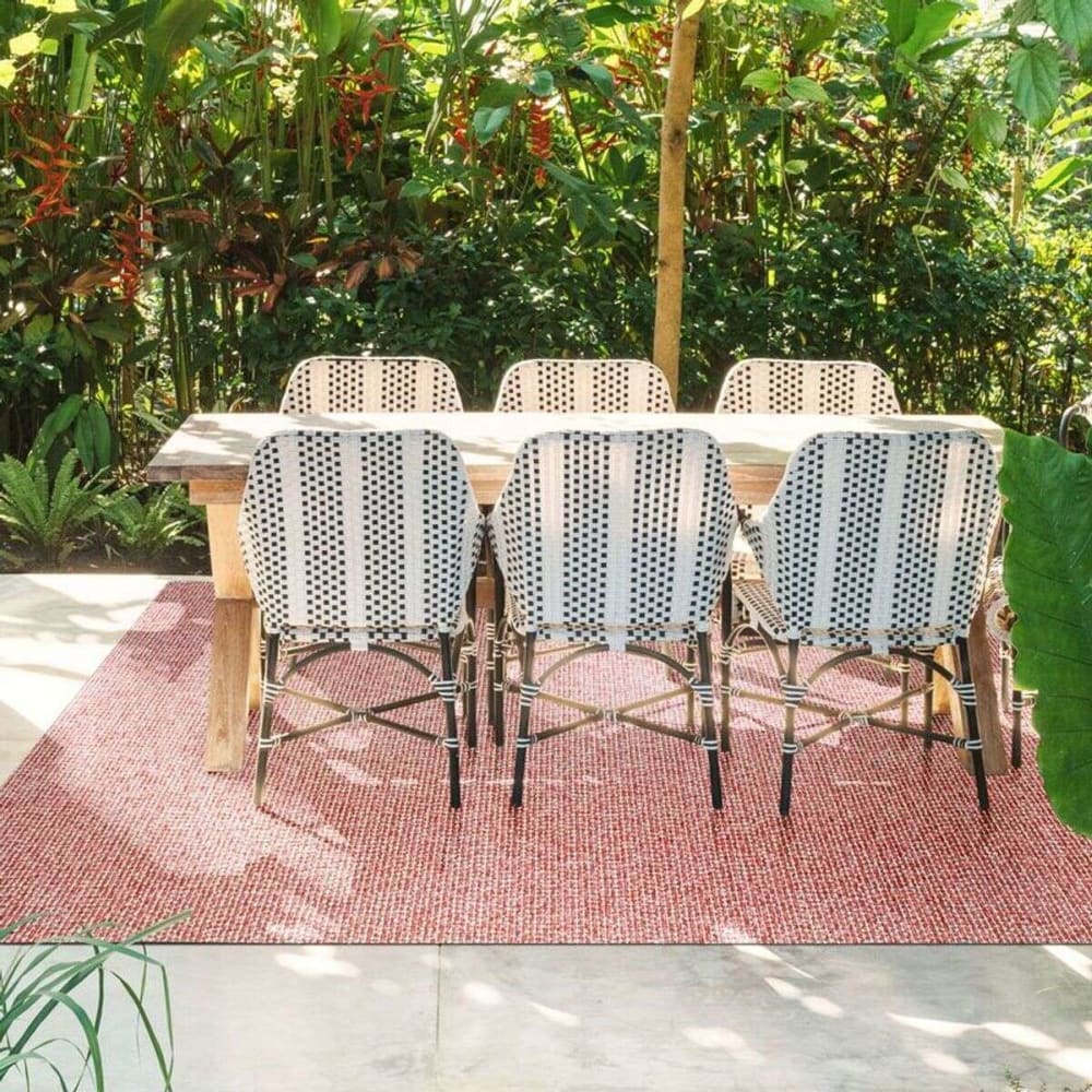 Tapis effet tweed pour intérieur et extérieur rouge 160x230 — vue 3