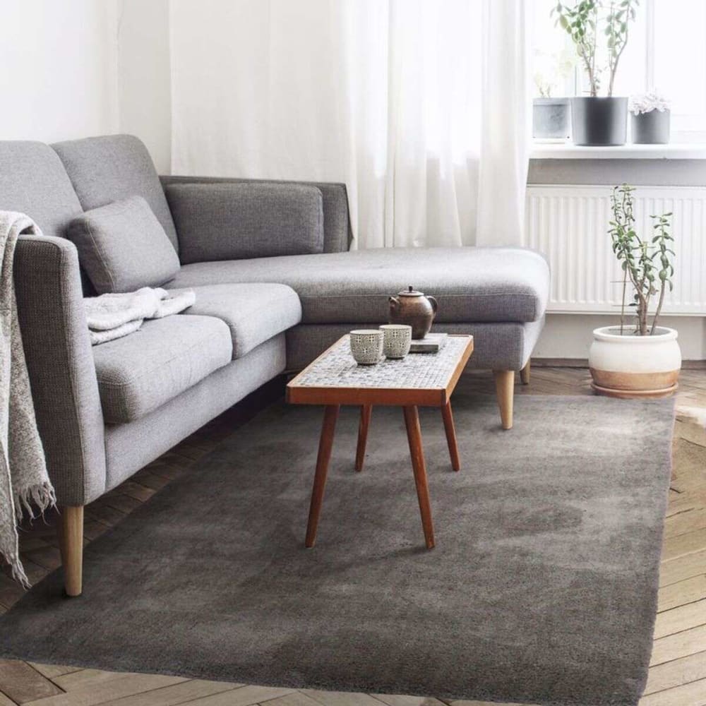 Tapis toucher laineux et extra-doux taupe 120x170 — vue 3